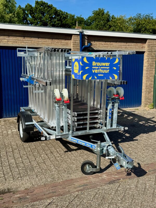 Steigertrailer brede steiger voorkant